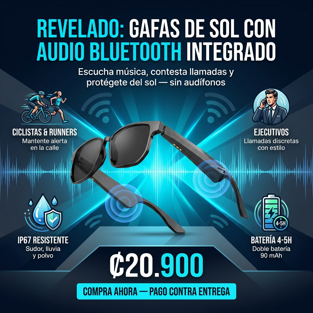 Gafas Deportivas Smart Audio | Protección Solar y Llamadas Manos Libres 🏃‍♂️📞